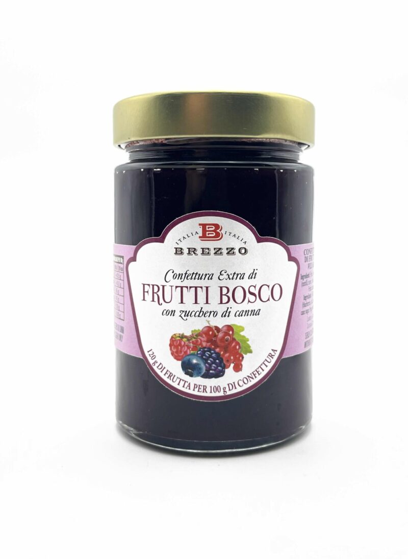 Confettura Extra di Frutti di Bosco con zucchero di canna apicoltura brezzo