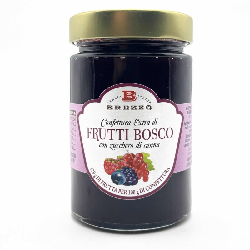 Confettura Extra di Frutti di Bosco con zucchero di canna apicoltura brezzo